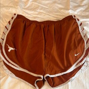 Nike Women's Rust Athletic Shorts with White Accents